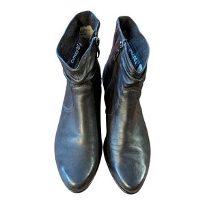 Caprice Black Leather Ankle Boot 9